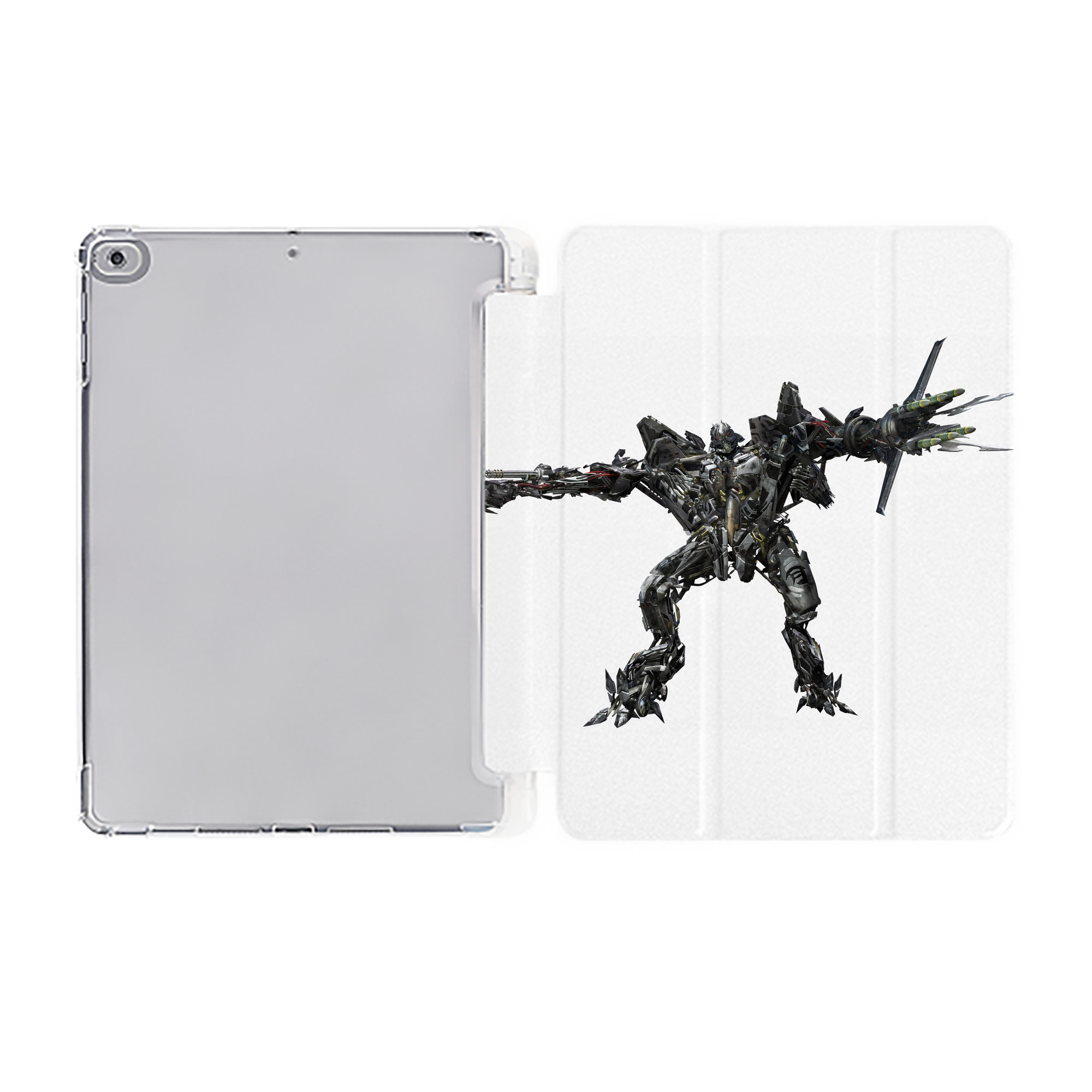 （画像用） Transformers トランスフォーマー IPad ケース ペン収納付き 三つ折りスタンド PUレザー×シリコン 対応機種9.5/10.5/10.9インチ
